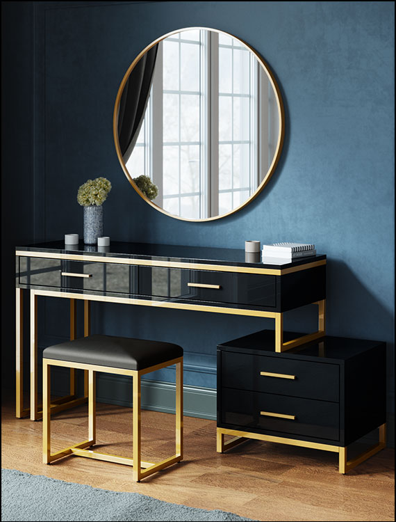 מראות לשידת איפור דגם גיזלל 60 זהב ברונזה ליאו עיצבוים