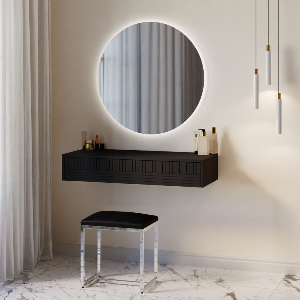 שידת איפור מרחפת סביליה עם מראת הוליווד