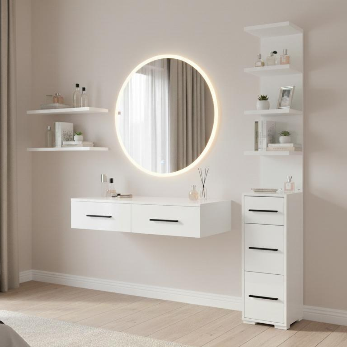 שידת צד מדפים